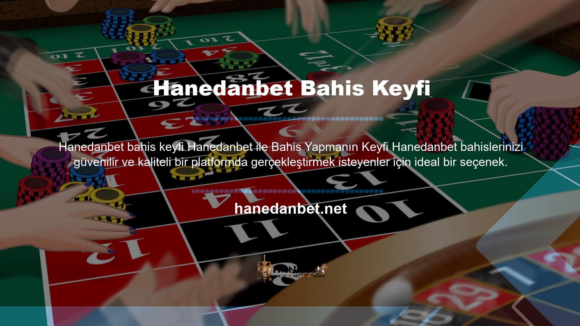 Müşteri memnuniyetini ön planda tutan Hanedanbet 7/24 canlı destek, kolay para yatırma ve çekme işlemleri, benzersiz bonuslar ve özel fırsatlar sunarak kullanıcılarına güven veriyor